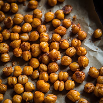 Roasted Spiced Chickpeas on Baking Sheet