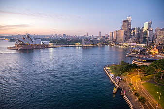 Sydney Opera House And Skyline At Dusk