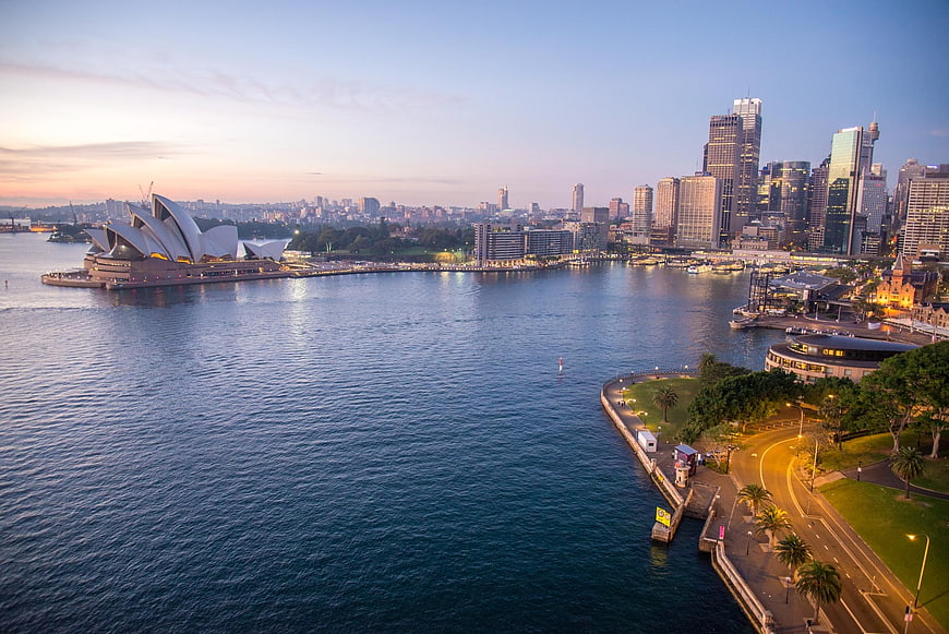 Sydney Opera House And Skyline At Dusk