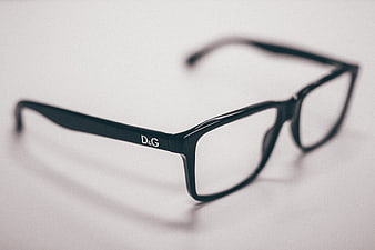 Black D&G Eyeglasses on White Background