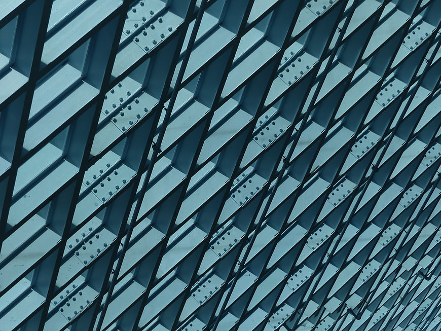 Abstract Blue Steel Bridge Truss Pattern