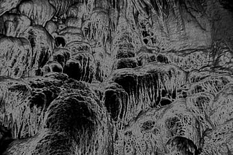 Abstract Solarized Cave Texture in Black and White