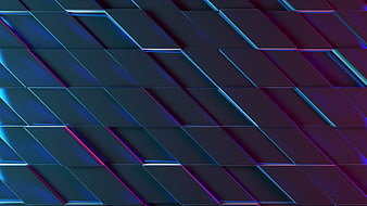 Abstract Geometric Background with Neon Blue and Purple Gradients