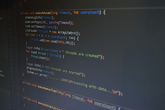 Close-up of Java programming code on computer screen