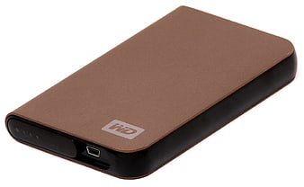 Brown Western Digital External Hard Drive on White Background