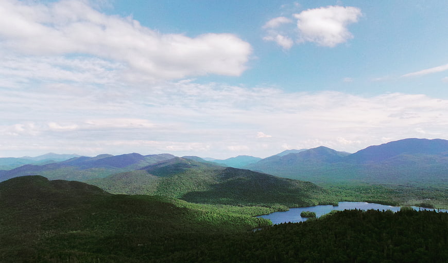 Scenic Mountain Landscape with Lake and Forest