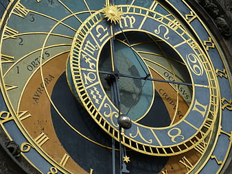 Close-up of Prague Astronomical Clock Face with Zodiac Symbols