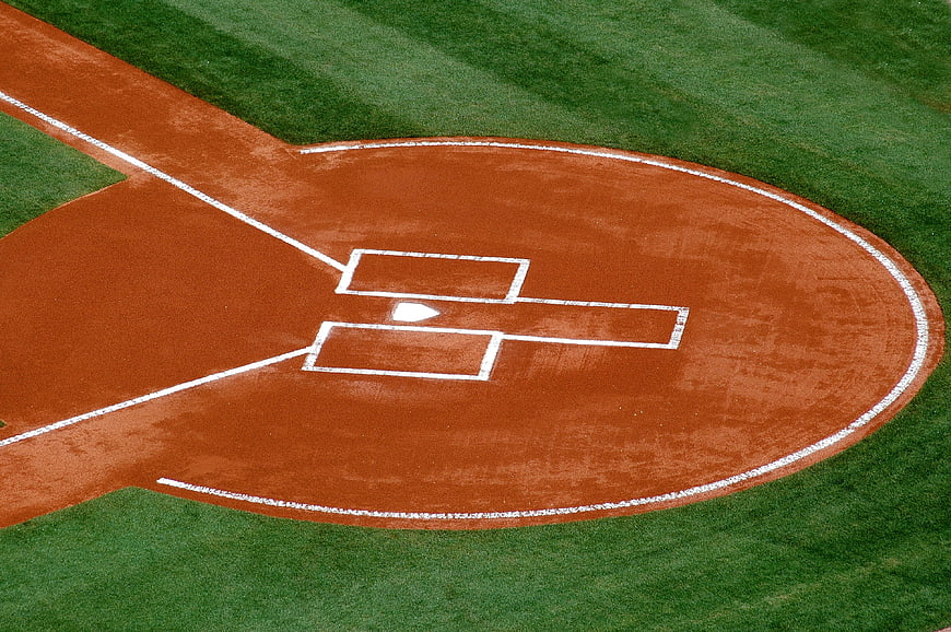 Aerial View of Baseball Home Plate and Batter's Box