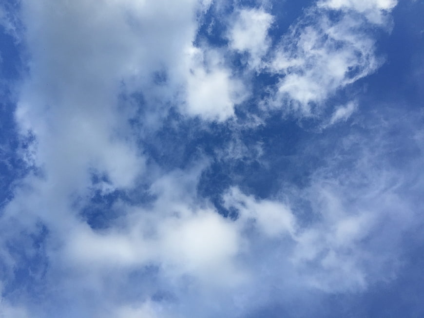 Blue sky with scattered white clouds background