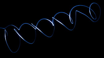Abstract Blue Light Painting on Black Background