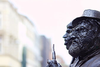 Grimy Street Performer Profile With Pipe