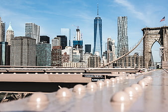 Brooklyn Bridge View of Manhattan Skyline and One World Trade Center