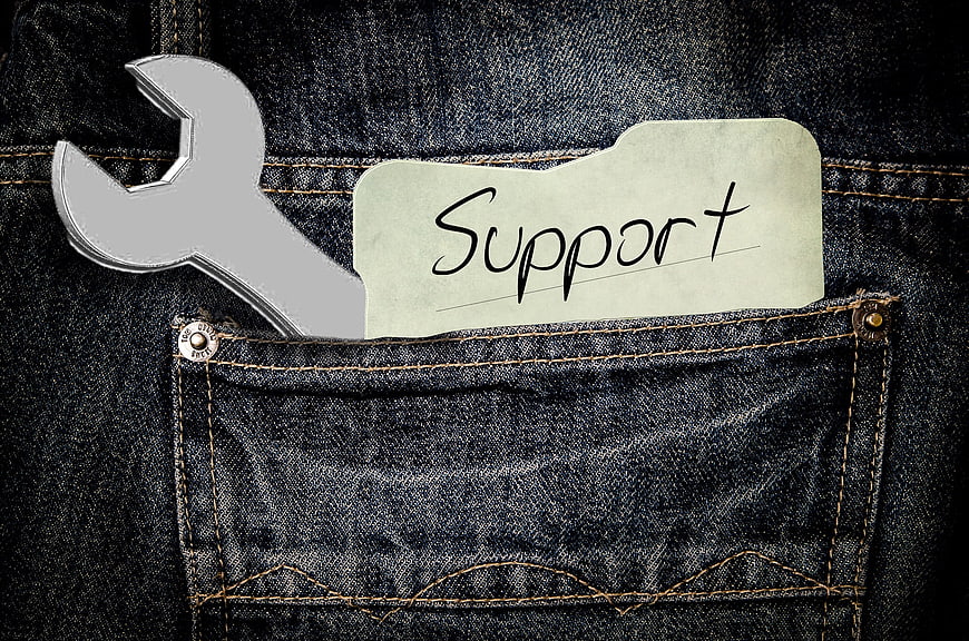 Wrench and Support Folder in Jeans Pocket