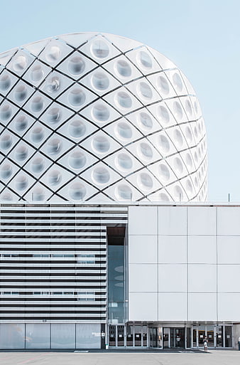 Modern White Geodesic Dome Architecture Building