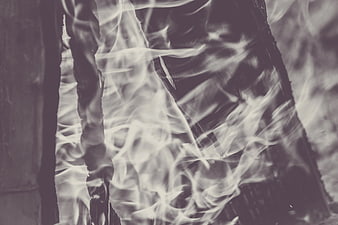 Abstract Grayscale Fire Flames Burning Wood