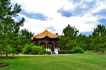 Traditional Chinese Pavilion in Green Park