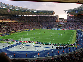 Wide view of Olympic Stadium Berlin during 2006 World Cup match