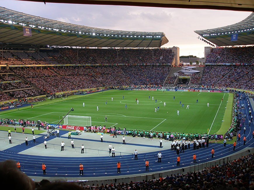 Wide view of Olympic Stadium Berlin during 2006 World Cup match