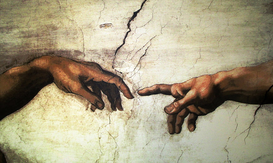 Michelangelo Creation of Adam Hands Detail Sistine Chapel