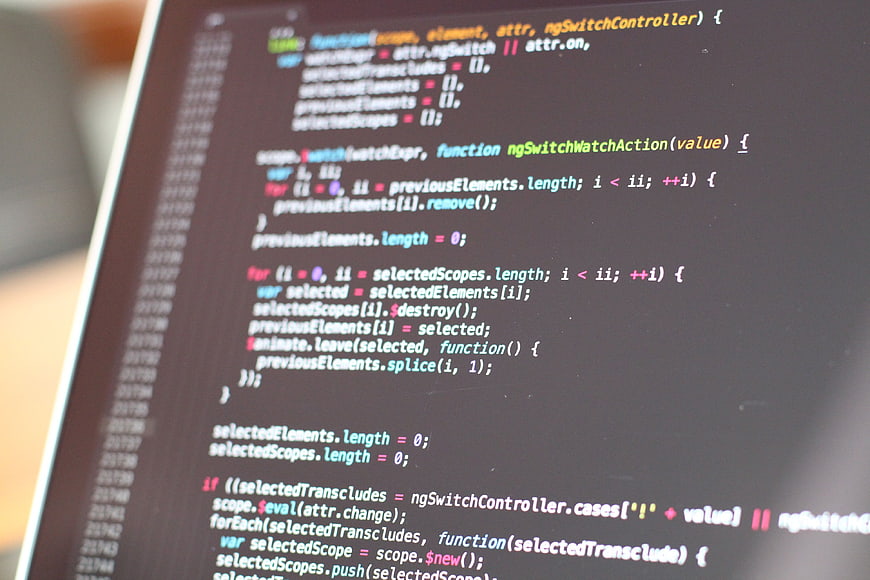 Close-up of JavaScript Code on Dark Monitor Screen