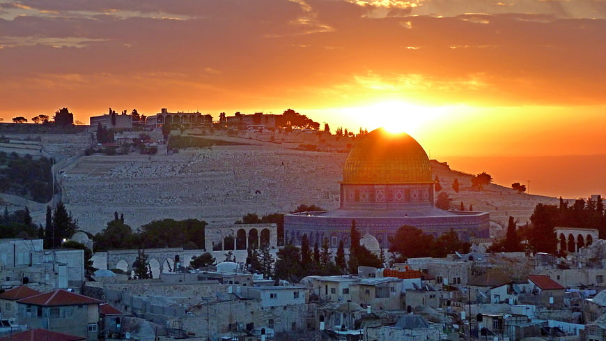 Dome of the Rock at Sunrise from Mount of Olives