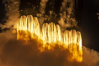 Rocket Engine Ignition with Intense Flames and Smoke