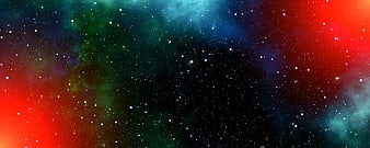Colorful Cosmic Nebula with Stars and Space Dust