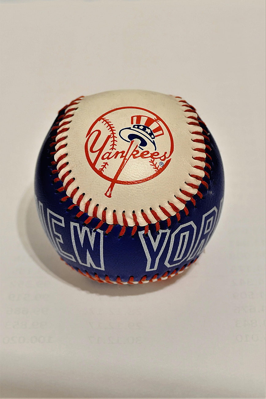 New York Yankees Baseball Souvenir on White Background