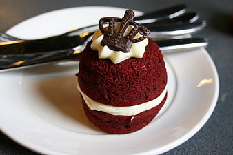 Red Velvet Scone with Cream Cheese and Chocolate Crown