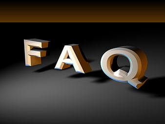 3D Gold FAQ Letters On Dark Background