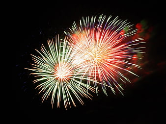 Colorful Fireworks Exploding in Night Sky