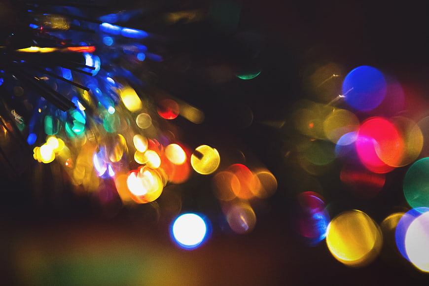 Abstract Christmas Lights Bokeh Background