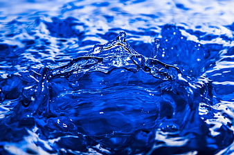 Dynamic Blue Water Splash Macro Photography
