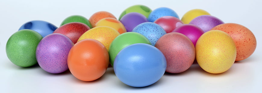 Colorful Easter Eggs on White Background