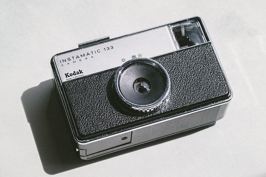 Vintage Kodak Instamatic 133 Camera on White Background