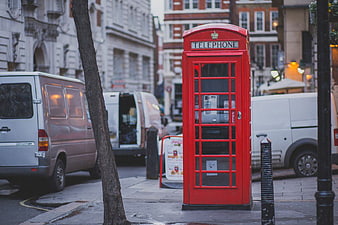 Classic Red Telephone Box on London Street