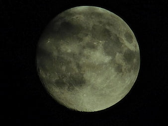 Full Moon Close-Up Against Black Night Sky