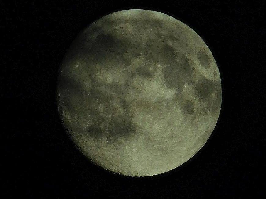 Full Moon Close-Up Against Black Night Sky