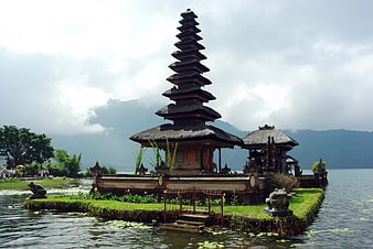 Ulun Danu Beratan Temple on Lake Bratan, Bali, Indonesia