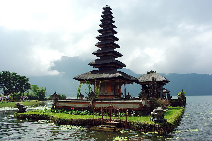 Ulun Danu Beratan Temple on Lake Bratan, Bali, Indonesia