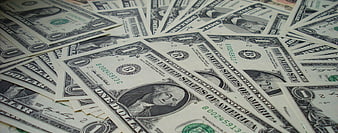 Scattered One Dollar Bills Background