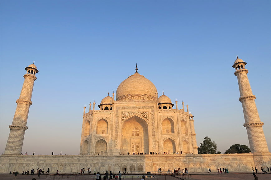 Taj Mahal Architecture at Golden Hour with Minarets