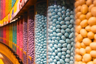 Colorful Candy Dispensers In A Sweet Shop