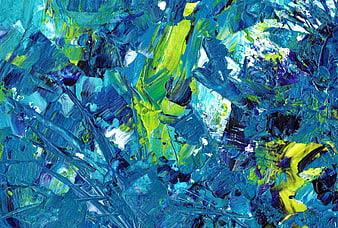 Vibrant Abstract Acrylic Painting Texture With Blue And Green Brushstrokes
