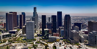 Downtown Los Angeles Skyline Panorama with Skyscrapers