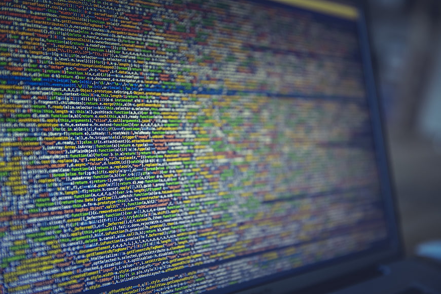 Close-up of computer code on laptop screen