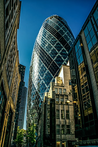 The Gherkin skyscraper in London city center