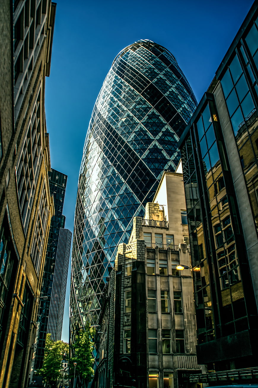The Gherkin skyscraper in London city center