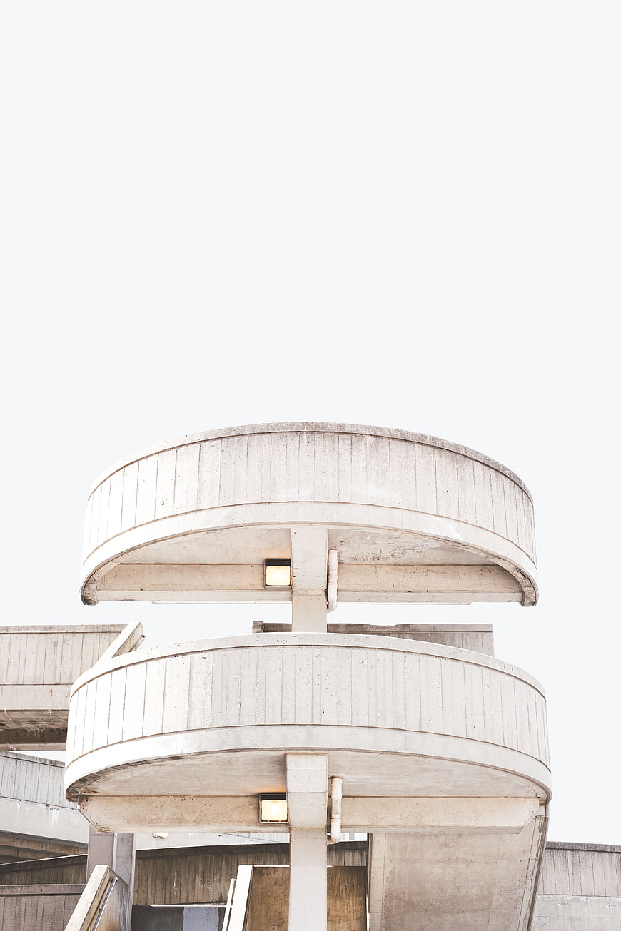 Minimalist Concrete Spiral Staircase Architecture Detail
