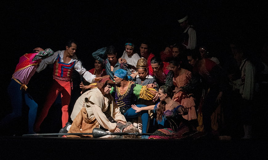 Ballet Don Quixote stage performance with colorful costumes
